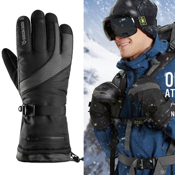 

men ski gloves fleece gloves snowmobile snowboard motorcycle riding winter windproof waterproof cycling