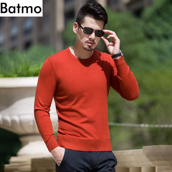 

batmo 2018 new arrival autumn&winter o-neck casual sweater men,men's casual sweaters plus-size -8xl 9881, White;black