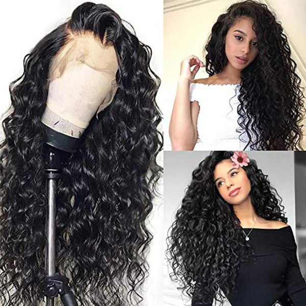 

Hd full lace wig with baby hair gluele human hair wig for women black pre plucked hairline