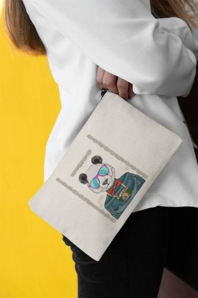 

angemiel clutch p holiday-makers panda portfolio hand makeup bag, Silver