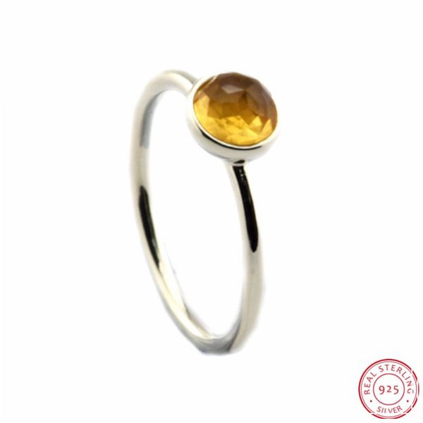 

925 sterling silver november droplet birthstone golden citrine rings for women jewelry cheerfulness &success & wealth flr102(11, Golden;silver