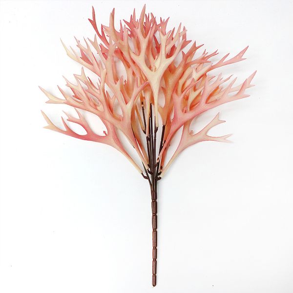 

1pcs 38cm artificial deer horn plants plastic greenery wall decoration antler leaf grass wedding home garden decor fake plants