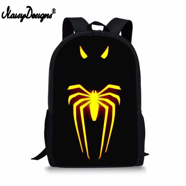 

noisydesigns men's cool school bags with spider pattern teenager unique backpack kids boys learning essential bagpack organizer
