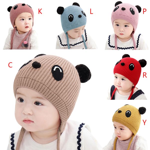

caps & hats baby winter warm cap cute kids girls boys cartoon ear design knitted wool hemming, Yellow