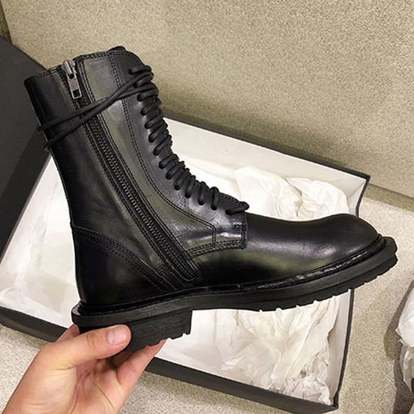 

2019 high grade martin bootsann female british wind luxury leather booties fashion wild belt locomotive net red boots in the boots, Black