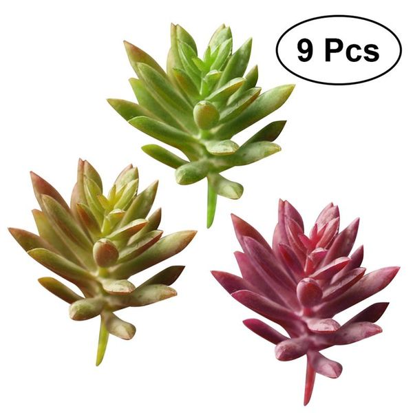 

9pcs artificial plants succulent lotus floral foliage fake plant lifelike plant faux table garden kitchen home party decor