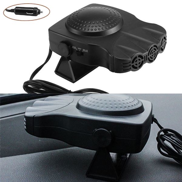 

protable auto car heater heating cooling fan 3-outlet defrosts defogger 12v 150w windscreen window demister defroster black a21