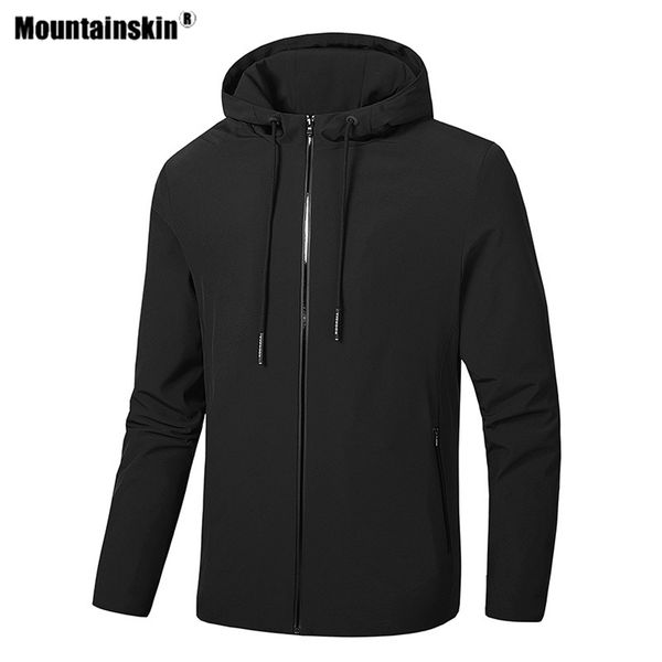 

mountainskin mens hiking jacket outdoor sport spring autumn breathable windbreaker camping climbing trekking 8xl male coat va589, Blue;black