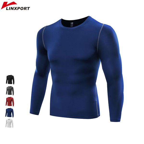 

мужская одежда gym спорт фитнес рубашка с длинным рукавом компрессионные колготки джерси бег бодибилдинг dry fit баскетбол спортивная