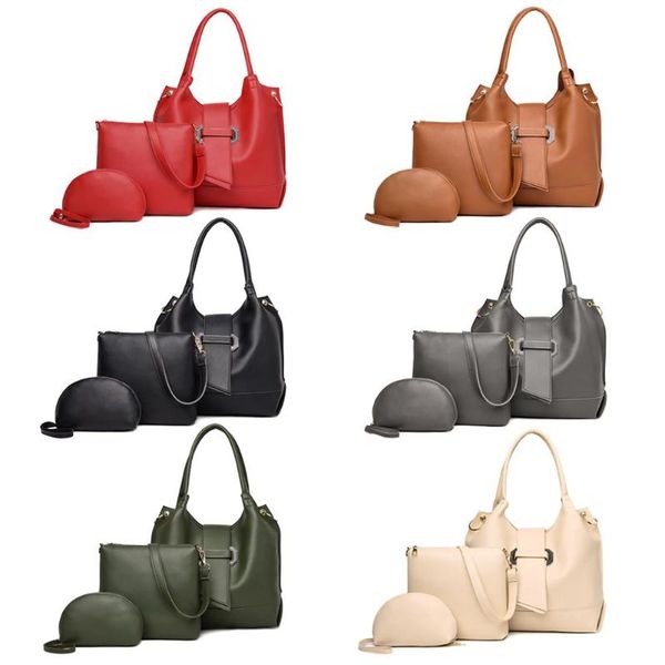

handbags delicate design 3pcs/set fashion pu leather women shoulder crossbody bag large clutch handbags