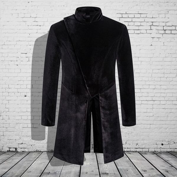 

mjartoria winter style european men casual sports long sleeve windbreaker korean velvet men's personality performance clothes, Tan;black