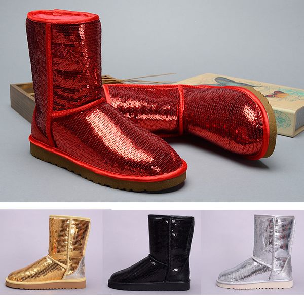 

2019 boots for women FASHION Australia Classic snow Boots WGG Tell Red black Bowknot girl winter desinger shoes boots Sequin size36-41