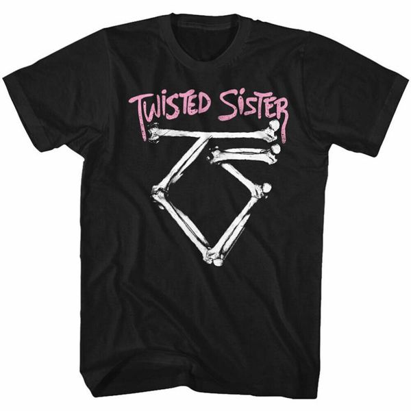 

twisted sister men's short sleeve t-shirt black bone latest new style tee shirt, White;black