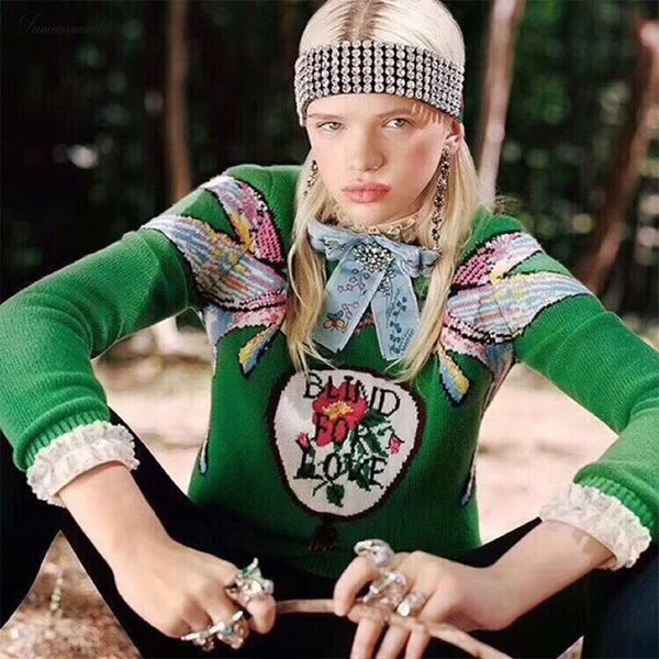 

зима осень свитера зеленый вязаная женский пуловеры женщины runway designer double fish ladies christmas jumper одежда, White;black