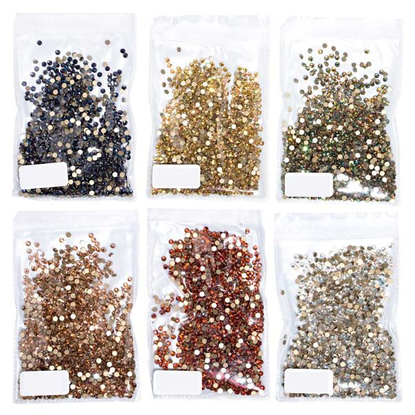 

newby 1440pcs/pack ss3-ss12 gold flatback crystal strass nail art rhinestones glass nail stones gems jewelry accessories tools, Silver;gold