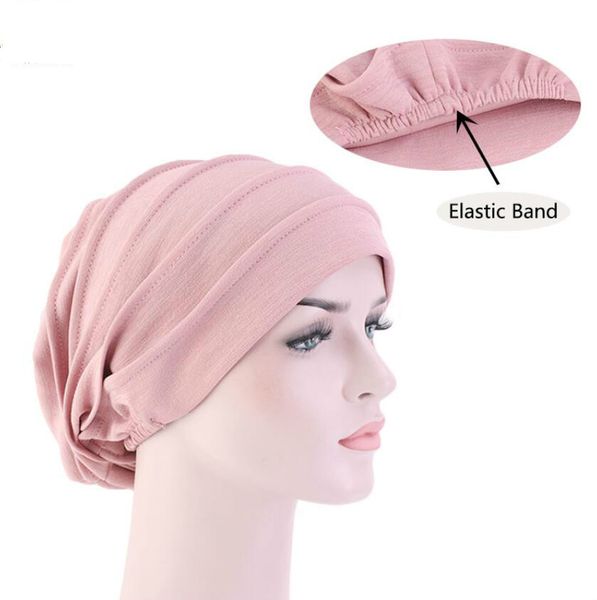 

women sleep cap cotton chemotherapy hat headscarf headwrap chemo hat cancer slouchy beanie solid 8 colors, Blue;gray