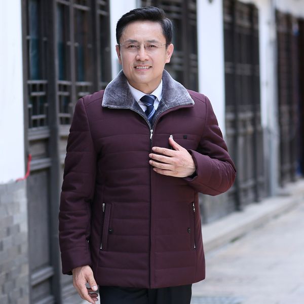 

2019 men qiu dong outfit collar cotton-padded clothes imitation lambs wool and wool upset down cotton-padded jacket, Black