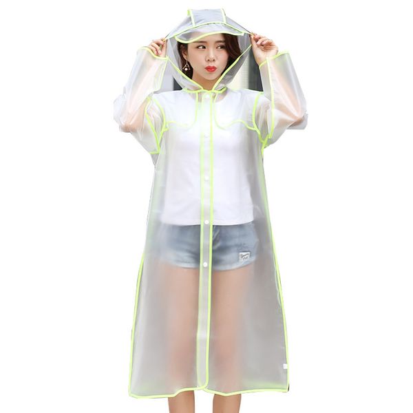 

raincoat siamese fashion travel single poncho outdoor hiking men and women travel eva long transparent raincoat