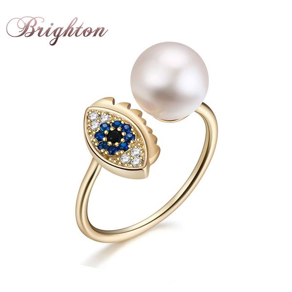 

natural freshwater pearl ring 925 silver adjustable ring pearls jewelry female fashion gold coating