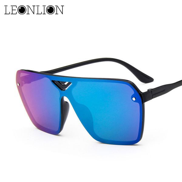 

leonlion 2019 reflective siamese sunglasses women designer mirror luxury man/women sun glasses classic vintage uv400 outdoor, White;black