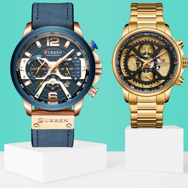

brand quartz wrist watch for men and women fashion casual clock gifts set for sale, Slivery;brown