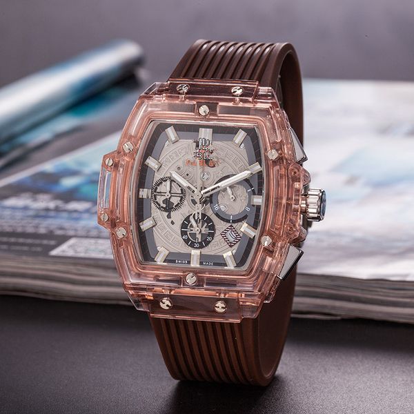 

2020 new hb brand fashion luxury men's watches the supply is sufficient. orologio uomo luxury full-featured 6-pin running seconds, Slivery;brown
