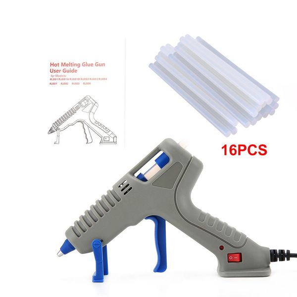 

rj801 30w melt glue gun with glue stick for diy handwork toy repair tools electric heat temperature guns us type