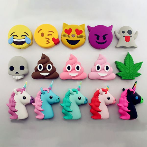 

portable battery charger 5200mah funny cute emoji unicorn mobile power 18650 charging cartoon power mini external battery power
