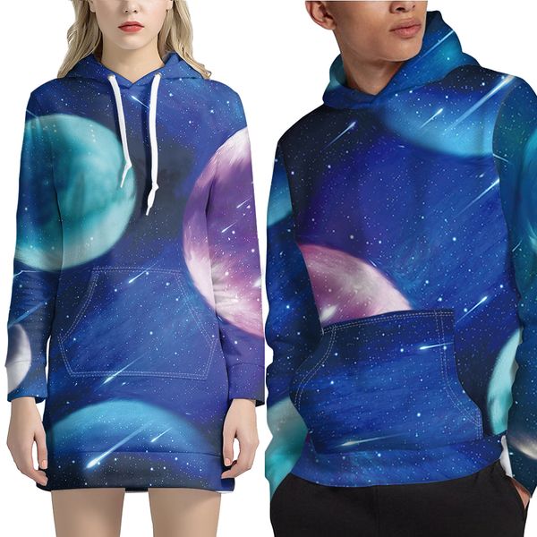 

forudesigns new couple sweatshirt cloth 3d sky pattern print on demand men women hoodise spring autumn breathable pullover, White;black