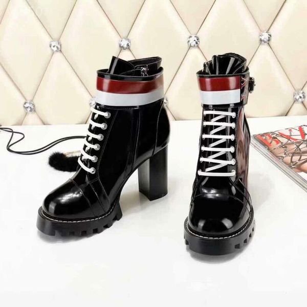 

martin boots women's thick heel autumn and winter new round head zip classical single boots european and american high-heeled short boo, Black