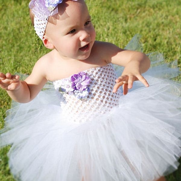 

retail baby white crochet tutu dresses girls handmade 1layer corset ballet dance tutus with 4" daisy flower kids party dress, Red;yellow