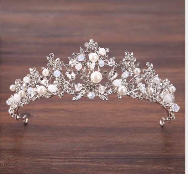 

люкс pearl handmade crown silver twig princess crown headdress корона оголовье