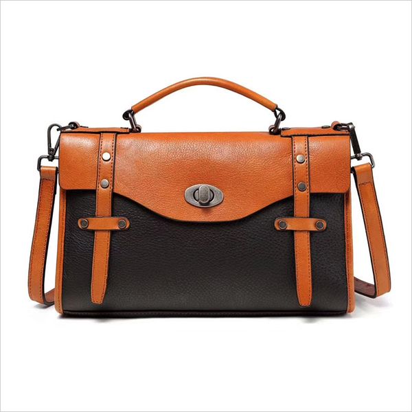 

nesitu highend new fashion black yellow red coffee vegatable tanned genuine leather women's shoulder messenger bag handbag m1917