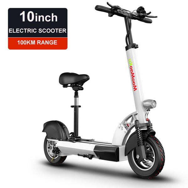 

10inch electric scooter 48v lithium battery electric bicycle 500w high speed 100km range sctooer max speed 25-40km/h, Silver;blue