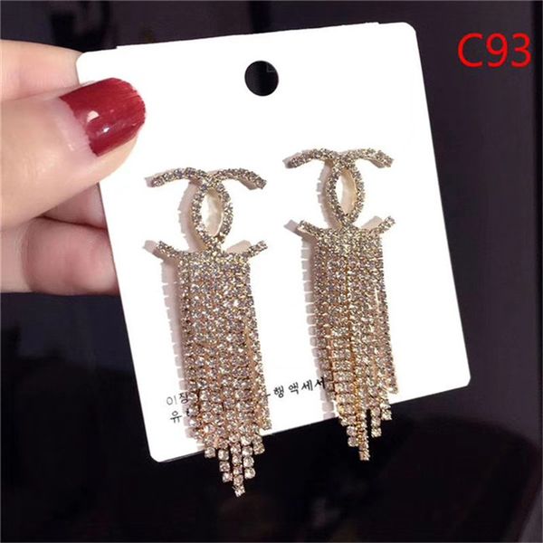 

Горячая Дизайнер Полный Rhinestone / Full Pearl Письмо Серьги Кисточкой Для Женщин Мода Аси