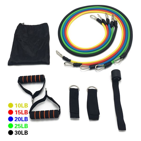 

rubber expander elastic bands fitness with bag11 pcs/set latex resistance bands crossfit training exercise yoga tubes pull rope