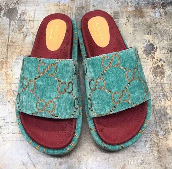 

Новых женщины Оригинального G слайд Сандал женских тапочек мода случайных тапочки размера верхнего качества 35-40 с коробкой