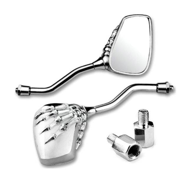 

2019 2 pcs universal motorcycle rearview mirror with screw aluminium alloy scooter skeleton hand refit motorbike side mirrors bx