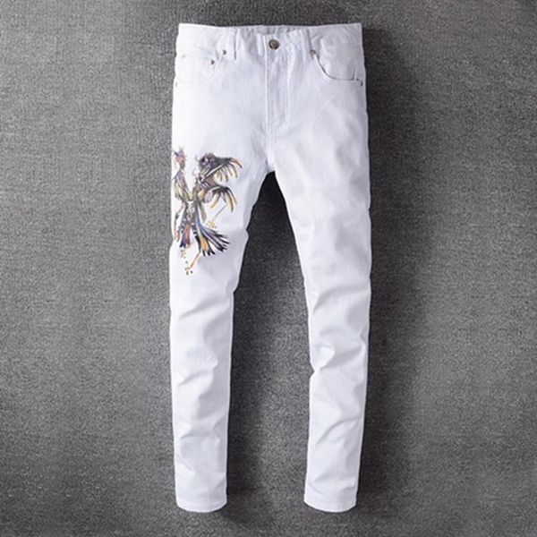 

2020ss new hip hop men's black hole jeans hole zipper trend jeans men's decorative hole jeans men's pants b130, Blue