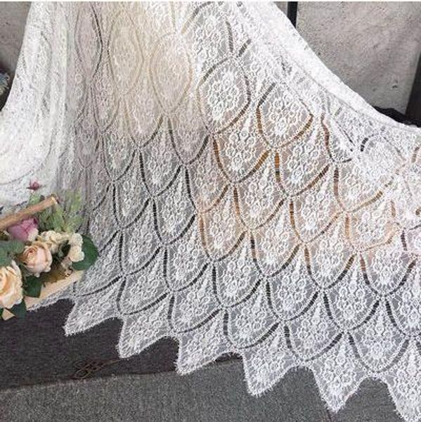 

3 m/ pcs exquisite france eyelash lace fabric white handmade diy curtain decorative 150cm wide clothes accessories, Pink;blue