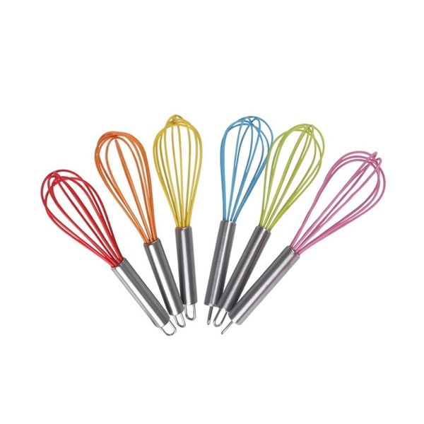 

new handle whisk silicone kitchen mixer balloon wire egg beater tool egg tools
