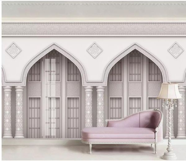 Beautiful Roman Column Arch 3d Carved Indian Wind Background Wall Modern Living Room Wallpapers Wallpaper Hd Widescreen Wallpaper Hd Widescreen High