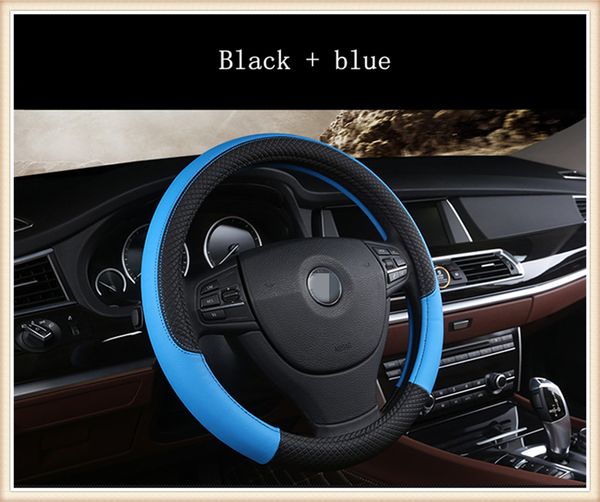 

leather universal car steering-wheel cover 38cm car-styling sport auto steering wheel covers anti-slip automotive accessories