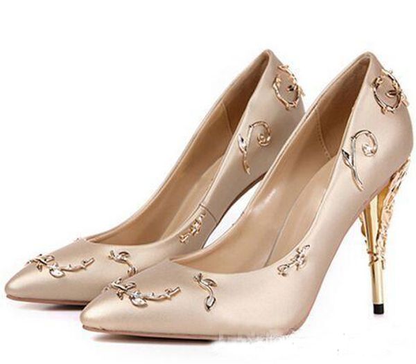 

New party Pumps Shallow Pointed Toe Thin Heels New Wedding bridal high heels Shoes accessories Designer Women Shoes