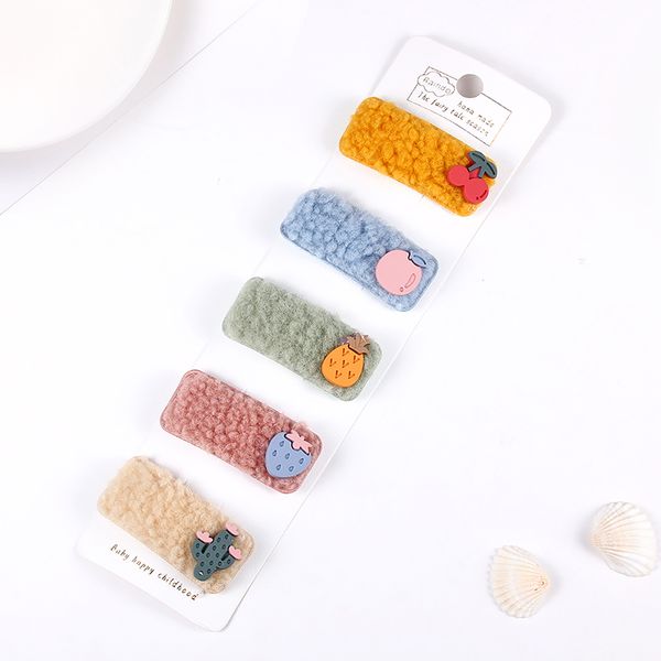 

клип новый мультфильм фрукты цвета конфеты девушки волос bb шпильки мода женщины barrettes стайлинг инструменты аксессуары для волос ювелирн, Golden;white