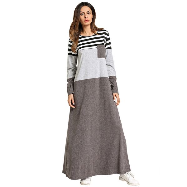 

2019 muslim popular color matching long skirt, Red