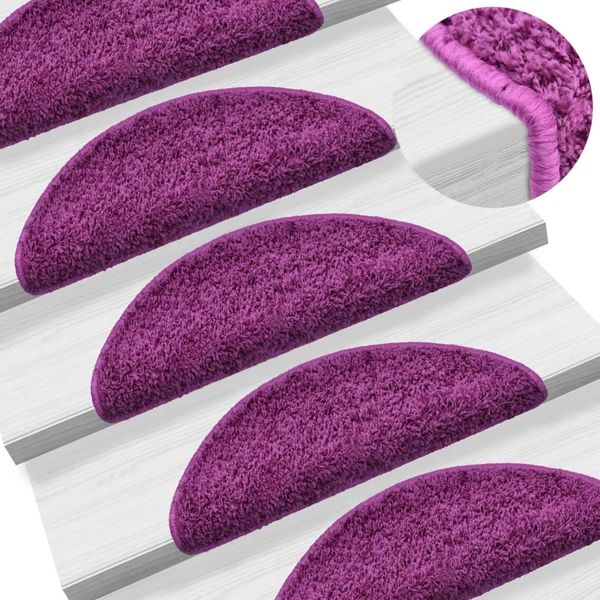 

15 pcs stair mats violet 56x20 cm wall stickers