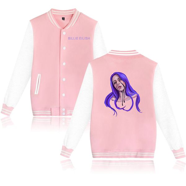 

billie eilish jacket women men harajuku sweatshirt coats new winter jackets print billie eilish baseball jacket girls overcoat, Black