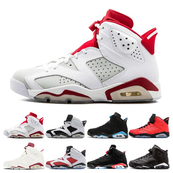 

6 Men Basketball Shoes Alternate Oreo Black Cat UNC Infrared Carmine White Infared Sport Blue 6S Designer Marron Olympic Sports Sneakers
