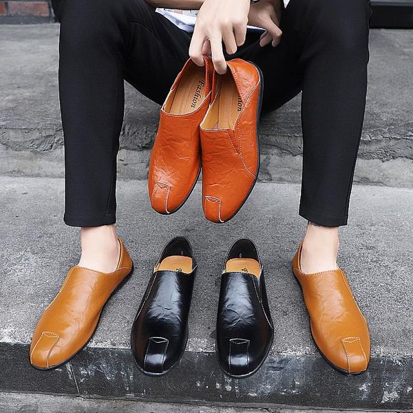 

24 styls genuine leather luxury designer casual shoes lace-up or slip-on men's suit shoe dress shoes breath driving car shoes qual, Black